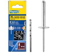 Rapid 5000665 Rivets XL Ø 4.8 x 16mm, Gris