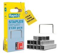 RAPID 5000741, Agrafes en fil fin N°53, Longueur 6mm, 2130 pièces, Pour le textile, étiquetage, travaux domestiques et la décoration, Fil galvanisé, Haute performance Argent