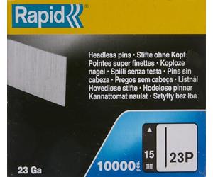 RAPID 5001362, Mini-pointes N°23P, Longueur 35mm, Sans tête, lot de 10000, pour cloueurs pneumatiques, Pour travaux de construction, Fixation invisible