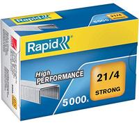 Rapid Agrafes 21/4, boîte de 5 000 agrafes galvanisées Silver, pour lier des documents ou du carton, 6.35 millimètres