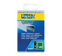 RAPID - Agrafes en acier galvanisé à fil plat n°140 - Longueur de jambe 10 mm - Pointes biseautées - Boite carton de 2000 agrafes Gris 11910731