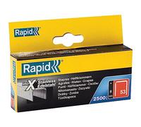 Rapid, 23808000, Agrafes en fil fin N°53, Longueur 8mm, 2500 pièces, Pour le textile et la décoration, Acier Inoxydable, Haute performance
