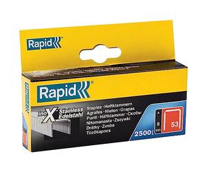 Rapid - Agrafes fil fin Inox n°53/ 8mm - 2500pcs - Boîte PRO (23808000) | Fil galvanisé, Haute performance - Discrètes - Pointes affûtées - Pour le textile, étiquetage et la décoration