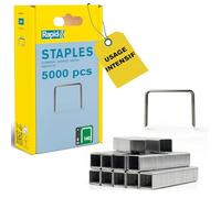 Rapid – Agrafes n°140 en acier galvanisé fil plat 8 mm – Pointes biseautées – Boîte plastique 5000