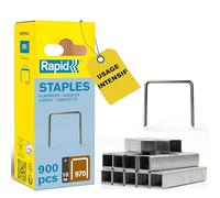 Rapid Agrafes fil plat N°970 - 10 mm - 896 pièces - Fil galvanisé gris - Pour Black&Decker