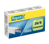 Rapid Agrafes Standard 26/6 en acier galvanisé - Capacité 20 feuilles - Boîte de 1000