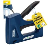 Rapid - Agrafeuse ALU740 pour Agrafes N°140 (6-14mm) et Pointes N°8 (15mm), Agrafeuse Manuelle avec 2 Puissances au Choix, Poignée Confortable et Pièces d'Usure 100% Acier - (5001676)