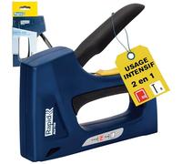 Rapid - Agrafeuse ALU753 pour Agrafes N°53 (6-14mm) et Pointes N°8 (15mm), Agrafeuse Manuelle avec 2 Puissances au Choix, Poignée Confortable et Pièces d'Usure 100% Acier - (5001677)