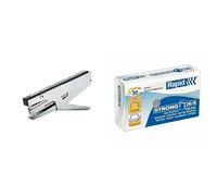 Rapid - Agrafeuse Economy, Capacité 15 Feuilles, Compatible avec les Agrafes n°10, Métal/Plastique ABS, Profondeur d'Insertion 50 mm & Rapid Strong Agrafes 26/6 x1000