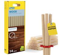 Rapid Bâtons de colle 12 mm Textile & Cuir, Ø12 x 190 mm, Couleur: Jaunâtre, 14 pcs, 250g, conditionné en blister