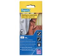 Rapid Bâtons de colle 12 mm Textile & Cuuir, Ø12 x 190 mm, Couleur: Jaunâtre, 48 pcs, 900g, conditionné en boîte