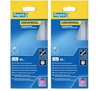 Rapid Bâtons de colle 12mm Universelle Transparente - Ø12 x 190 mm, 48 pcs, 880 g, conditionné en boîte (Lot de 2)