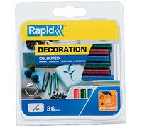 Rapid Bâtons de colle 7 mm Couleurs Pailletées, Ø7 x 90 mm, couleurs pailletées: Vert, rouge et bleur, 115g, conditionné en blister