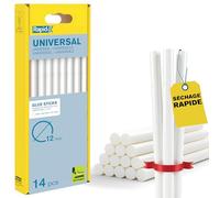 Rapid - Bâtons de colle Universelle Blanche - Ø12mm x 190mm - 14pcs, 250g | Pour de nombreuses applications où une colle blanche convient - Sans solvant - EVA et résine - 170-190 °C - (40107361)