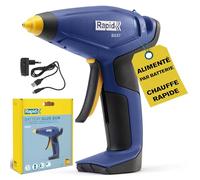 Rapid Pistolet à colle sans fil BGX7 7 mm 10 W, chauffe 20 s, USB, autonomie 30 min, Bleu/Jaune