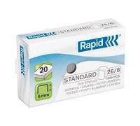 Rapid Agrafes Standard 26/6 – Acier galvanisé – 20 feuilles – Boîte de 1000