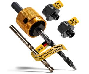 Rapid Change V2 Kit de démarrage - Scies cloches à enclume ARC - Système de changement rapide - Convient pour scies cloches de 14 à 220 mm de diamètre avec logement standard