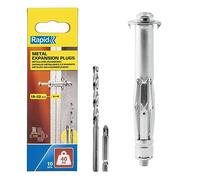 RAPID - Chevilles à Expansion en Métal pour Cloison en Plâtre de 18 à 32 mm, Lot de 10 Chevilles, Charge Maximale 40 kg, Chevilles pour Plâtre & Aggloméré (5001551)