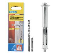 RAPID - Chevilles à Expansion en Métal pour Cloison en Plâtre de 32 à 45 mm, Lot de 10 Chevilles, Charge Maximale 40 kg, Chevilles pour Plâtre & Aggloméré (5001552), Silver