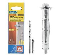 RAPID - Chevilles à Expansion en Métal pour Cloison en Plâtre de 6 à 21 mm, Lot de 10 Chevilles, Charge Maximale 40 kg, Chevilles pour Plâtre & Aggloméré (5001550)