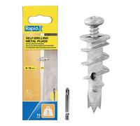 Chevilles Autoforeuses - RAPID - Métal pour Cloison Plâtre 6-16mm - Lot 10 - Charge Max 5 kg - Sans Perçage - (5001558)