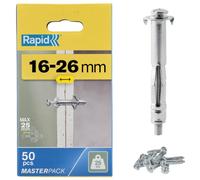 Rapid Chevilles à expansion métal 5001561 – pour cloison en plâtre 16–26 mm – Lot 50 – 25 kg