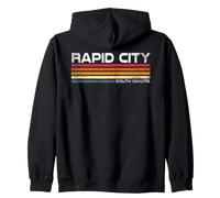 Rapid City Dakota du Sud Retro Stripes Vintage City Design Sweat à Capuche