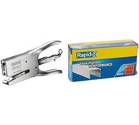 Rapid Classic Platinum K1 Stapler Pliers for 26/6 and 26/8 mm Staples Capacity 50 Sheets, Metal, Matt Chrome, 5000251 & Rapid SuperStrong Staples 26/8+ x5000 24862200