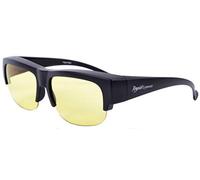 Rapid Eyewear sur lunette conduite de nuit ‘Vogue Night’ pour hommes et femmes. S'adaptera sur des verres jusqu'à 140mm de large. Lentilles anti éblouissement et anti reflet