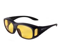 Rapid Eyewear Surlunettes pour conduite de nuit, noires, pour hommes et femmes, à porteur par-dessus les lunettes habituelles; verres jaune, anti reflet, idéales l'hiver lunettes soir - nocturne