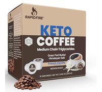 Rapid Fire Dosettes de café cétogène haute performance à la vanille française, soutient l'énergie et le métabolisme, perte de poids, régime cétogène 16 dosettes K Cup à portion unique