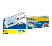 Rapid K1 Retro Stapler Pliers for Staples 26/6 and 26/8 mm, Capacity 50 Sheets, Metal, Fondant Blue, 5000497 & Rapid SuperStrong Staples 26/8+ x5000 24862200