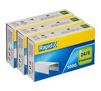 Rapid Agrafes 24/6 en acier galvanisé - Capacité 20 feuilles - Boîte de 1000