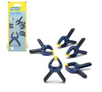 Rapid - Lot de 5 mini Pinces à Ressort - Pour le Maintien lors du Collage | Petites pinces pour le Bricolage - Serrage jusqu'à 35mm - Machoire aggripante pour maintien Ferme - FSC (5001716)