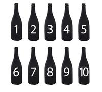 RAPID LUX - Lot de 10 housses de bouteille de vin, en lycra serré et élastique, idéal pour dégustation à l'aveugle, conservation des bouteilles, ouvert en haut, noir, matériau Lycra. Lot de 10 pièces