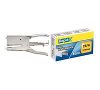 Rapid Pince-Agrafeuse Classic K1, Pour Agrafes 26/6 et 26/8mm, Capacité 50 Feuilles, Métal, Chrome, 10510602 & Strong Agrafes 26/6 x1000