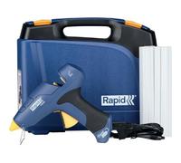 Rapid Pistolet à colle à chaud CG270 en coffret avec 10 bâtons de colle pour fixation et réparation avec câble amovible - Malette de rangement - Débit 350g/heure - 5001445