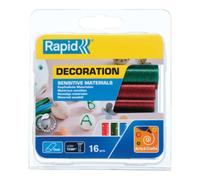 Rapid Rapid Bâtons de colle pailletés ovales, Ø 9 x 94 mm 14 pcs rouge, vert et bleu blister Quantité:1