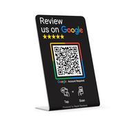 Rapid Reviews Évaluez-nous sur la carte sans contact Google NFC et QR (noir, support de comptoir)