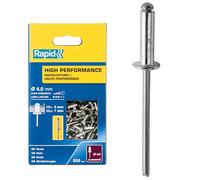 Rapid - Rivets Haute Performance en Alu - Ø4.8 x 25 mm - 200pcs | Rivets Aveugles pour Garde-Boue, Métal, Panneaux, Tôle & Plastique - Plage de serrage 19-22mm - Boîte carton (5001440)