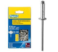 RAPID - Rivets Haute Performance en Aluminium Ø4.0 x 12 mm - Rivets Aveugles pour Garde-Boue/Revêtements Métal & Plastique/Panneaux/Tôle - 500 Pièces, Emballage Carton (5001434)