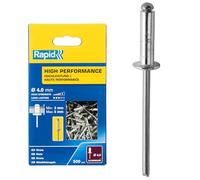 Rapid – Rivets aveugles en aluminium Ø4 x 8 mm – Haute performance – Boîte de 500
