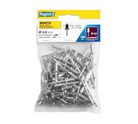 Rapid - Rivets Standard en Alu - Ø4.8 x 14 mm - 100pcs | Pour Tôles, petites réparations sur Voiture & Décoration - Tête en Alu / Corps en Acier - Plage de serrage 8-11mm - (5000381)