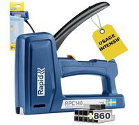 RAPID RPC140 - Kit Agrafeuse Murale Manuelle Textile, Plastique, Agrafeuse Bois, Tapissier, 50% Plus Facile à Utiliser, Agrafes jusqu'à 16 mm, Fabriquée en Suède, Inclus 860 Agrafes (5001750)