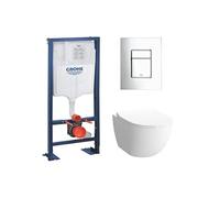 Rapid SL + Cuvette SENTO RIM-EX/abattant frein de chute + Plaque de commande + Set d’isolation phonique (Autoportantsento)