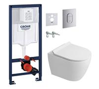Rapid SL pack WC bâti-support + WC suspendu Ceramia PixL + abattant SoftClose + set d'isolation + plaque (GRCEPXWT04FR-FS)