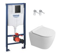 Rapid SL pack WC bâti-support + WC suspendu Ceramia PixL + abattant SoftClose + set d'isolation + plaque noir (GRCEPXWT02-FR)