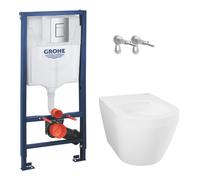 Rapid SL pack WC bâti-support + WC suspendu sans bride Grohe avec abattant SoftClose + plaque (GRGRWR04-FR)