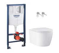 Rapid SL pack WC bâti-support + WC suspendu sans bride Grohe avec abattant SoftClose + plaque (GRRGRSTWR01FR-FS)