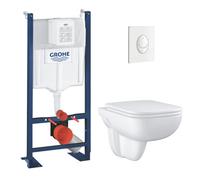 Rapid SL Project pack WC bâti autoportant + WC suspendu sans bride Grohe avec abattant SoftClose + plaque (GRRGRSEWR01FR-FS)